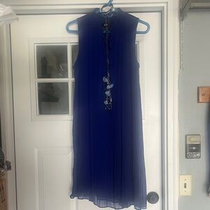 Elegant Blue Sleeveless Dress